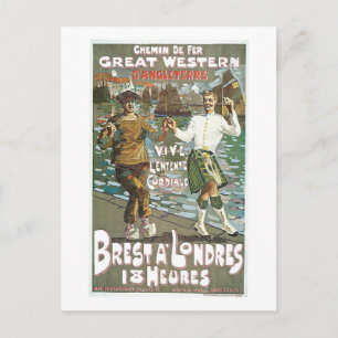 Cartão Postal Brest á Londres 18 horas