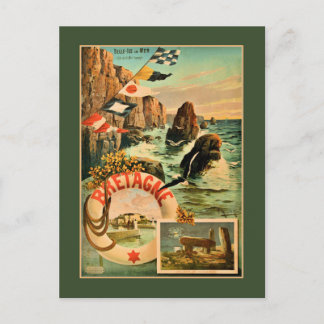 Cartão Postal Bretagne Brittany Hugo d'Alesi 1895 viagem francês