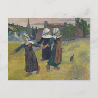 Cartão Postal Breton Girls Dancing - Paul Gauguin