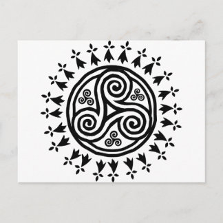 Cartão Postal Breton triskel e herminas