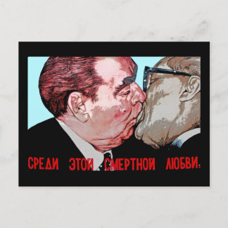Cartão Postal Brezhnev & Honecker Kiss,East Side Gallery, Berlim