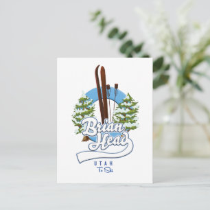 Cartão Postal Brian Head Utah para esqui logotipo