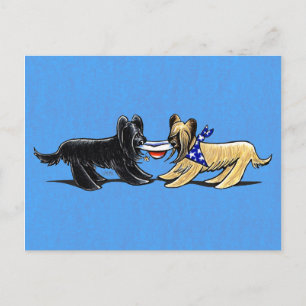 Cartão Postal Briard Mad Hatters Off-Leash Art™