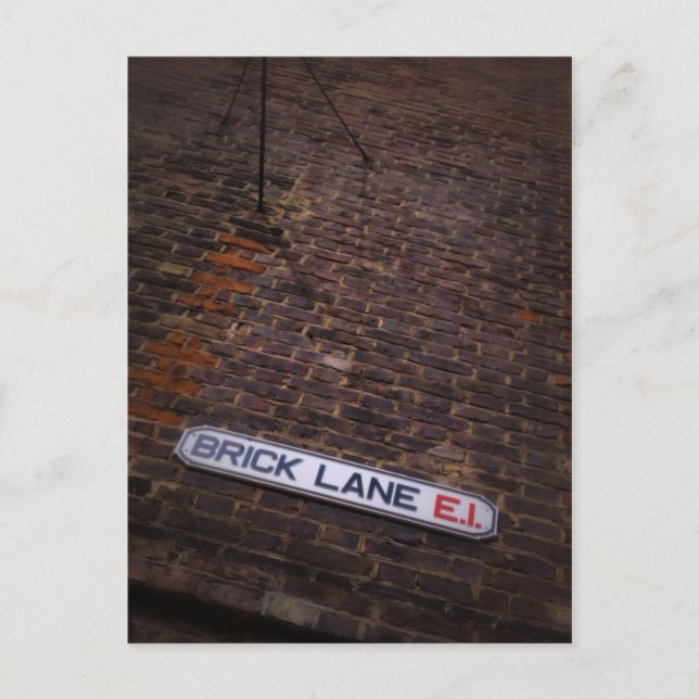Cartão Postal Brick Lane - Street Sign - London - Postcard (Frente)