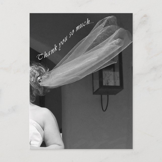 Cartão Postal Bridal Veil Casamento Obrigado Cartão-Postal (Frente)
