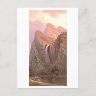 Cartão Postal Bridal Veil Falls Vintage Pitar Lithógrafo