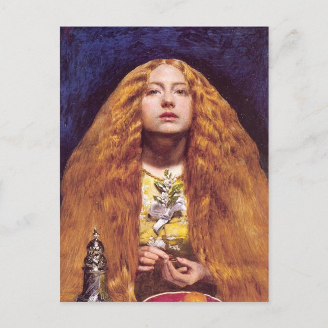 Cartão Postal Bridesmaid, c.1851, por John Everett Millais (Frente)