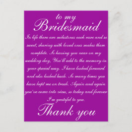Cartão Postal Bridesmaid Obrigado