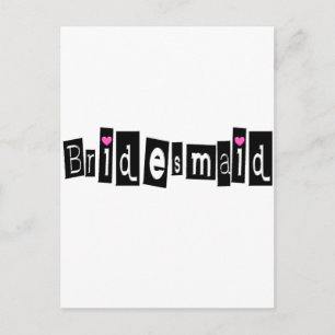 Cartão Postal Bridesmaid (Sq Blk)
