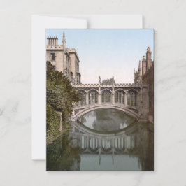 Cartão Postal Bridge of Sighs in Cambridge, Inglaterra (c. 1900)
