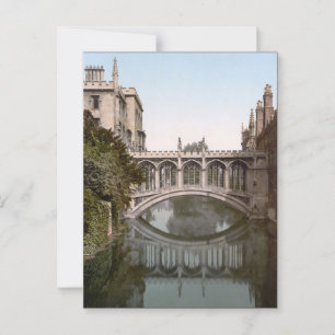 Cartão Postal Bridge of Sighs in Cambridge, Inglaterra (c. 1900)