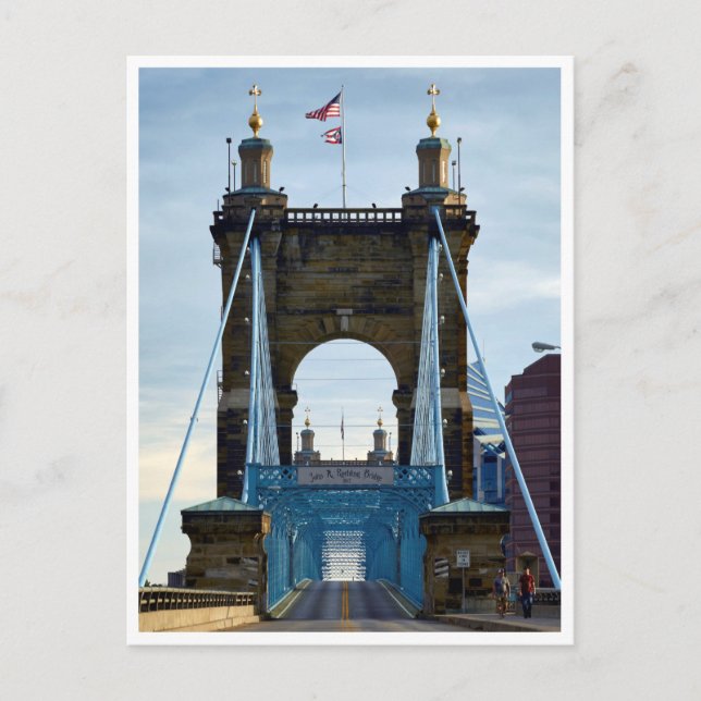 Cartão Postal Bridge View to Cincinnati (Frente)