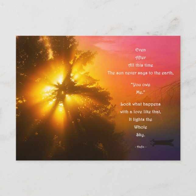 Cartão Postal Briefkaart Hafiz - Mesmo depois de todo esse tempo (Frente)