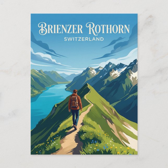 Cartão Postal Brienzer Rothorn Suíça (Frente)