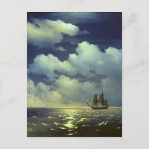Cartão Postal Brig Mercury após a vitória sobre os navios turcos