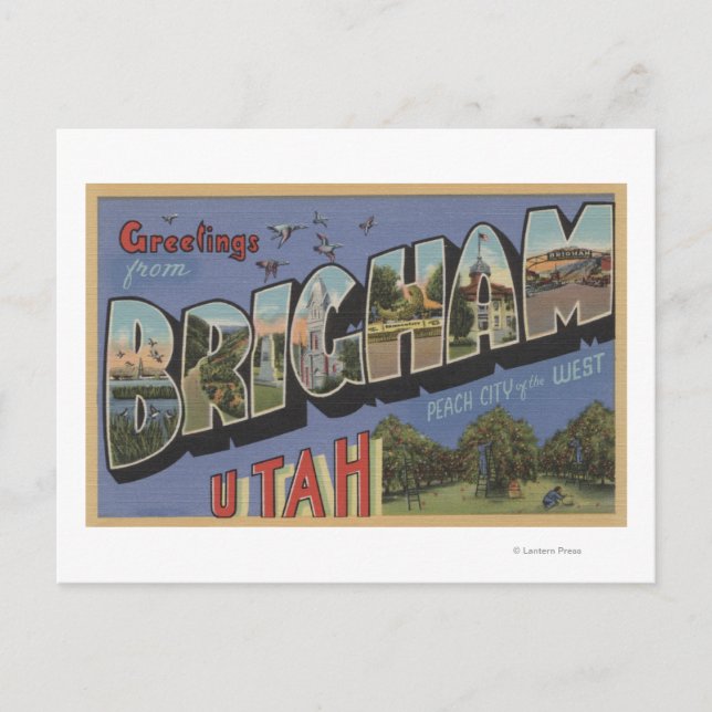 Cartão Postal Brigham, UtahLarge - Letra ScenesBrigham, UT (Frente)