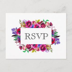 Cartão Postal Bright Boho Bold Flowers RSVP