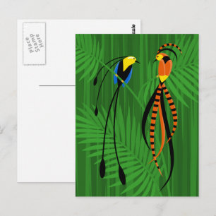Cartão Postal Bright Colorful Birds of Paradise