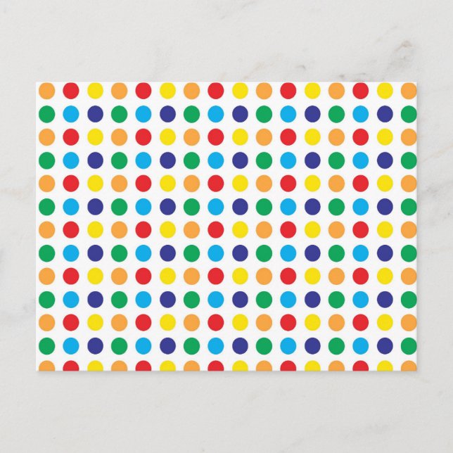 Cartão Postal Bright Colorful Bolinhas Girly Patterno (Frente)