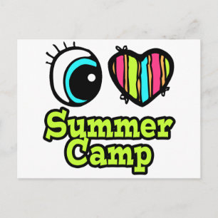 Cartão Postal Bright Eye Heart I Love Summer Camp
