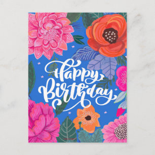 Cartão Postal Bright Floral Birthday