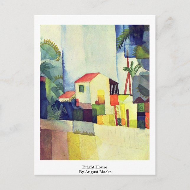 Cartão Postal Bright House By August Macke (Frente)