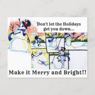 Cartão Postal Bright Idea Snowman