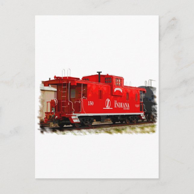 Cartão Postal Bright Red Caboose (Frente)