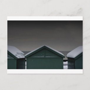 Cartão Postal Brighton Beach huts snow