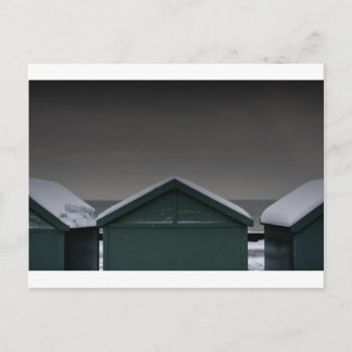 Cartão Postal Brighton Beach huts snow