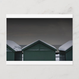 Cartão Postal Brighton Beach huts snow