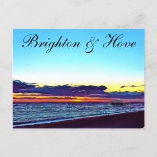 Cartão Postal Brighton e Hove Beach e Sunset