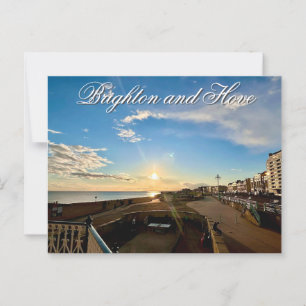 Cartão Postal Brighton e Hove Seafront Sunset Foto