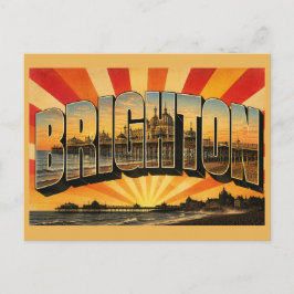 Cartão Postal Brighton Inglaterra Arte de Viagem Vintage