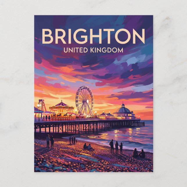 Cartão Postal Brighton Reino Unido (Frente)