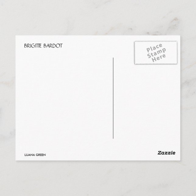 CARTÃO POSTAL BRIGITTE BARDOT 2 (Verso)