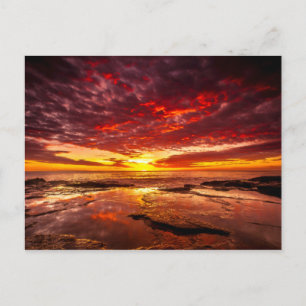 Cartão Postal Brilhante Mar Tropical Solar-Luz-Solar-Rochosa
