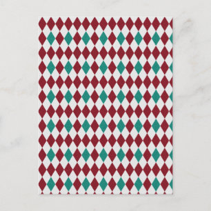 Cartão Postal Brilhante Vermelho e Azul