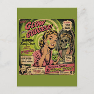 Cartão Postal Brilhe Como Uma Deusa Creme de Beleza Retro Ficção