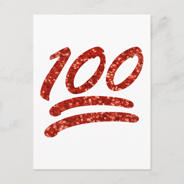 Cartão Postal brilho cem emoji (Frente)
