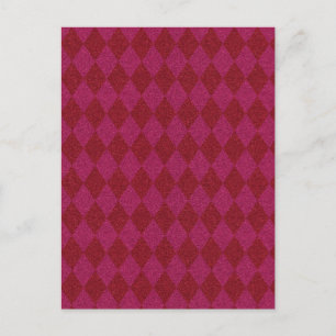 Cartão Postal Brilho de Diamante Rosa e Vermelho
