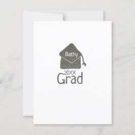 Cartão Postal Brilho de gorro de graduação prateado adicionar no
