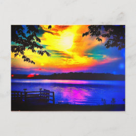 CARTÃO POSTAL BRILHO DO KENT LAKE SUNSET