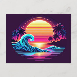 Cartão Postal Brilho do Surf sunset