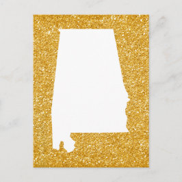 Cartão Postal Brilho Dourado e Alabama Branco