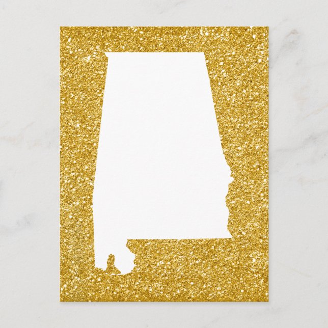 Cartão Postal Brilho Dourado e Alabama Branco (Frente)