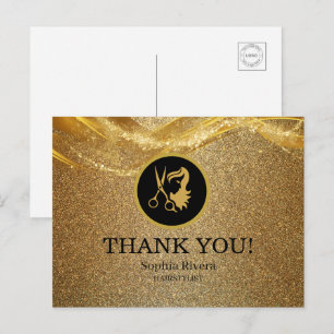 Cartão Postal Brilho Dourado Luxo