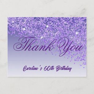 Cartão Postal Brilho Roxo, Obrigado pelo 60º Aniversário