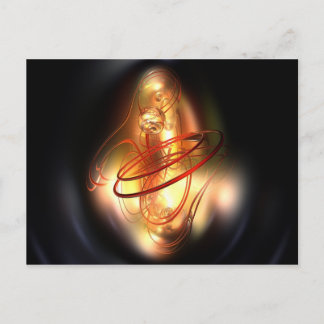 Cartão Postal Brilho vermelho amarelo