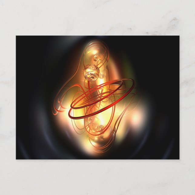 Cartão Postal Brilho vermelho amarelo (Frente)